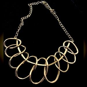 Natasha Gold Tone Loop Statement Necklace